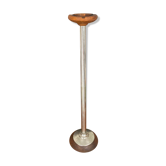 Cendrier sur pied chrome et bois art deco