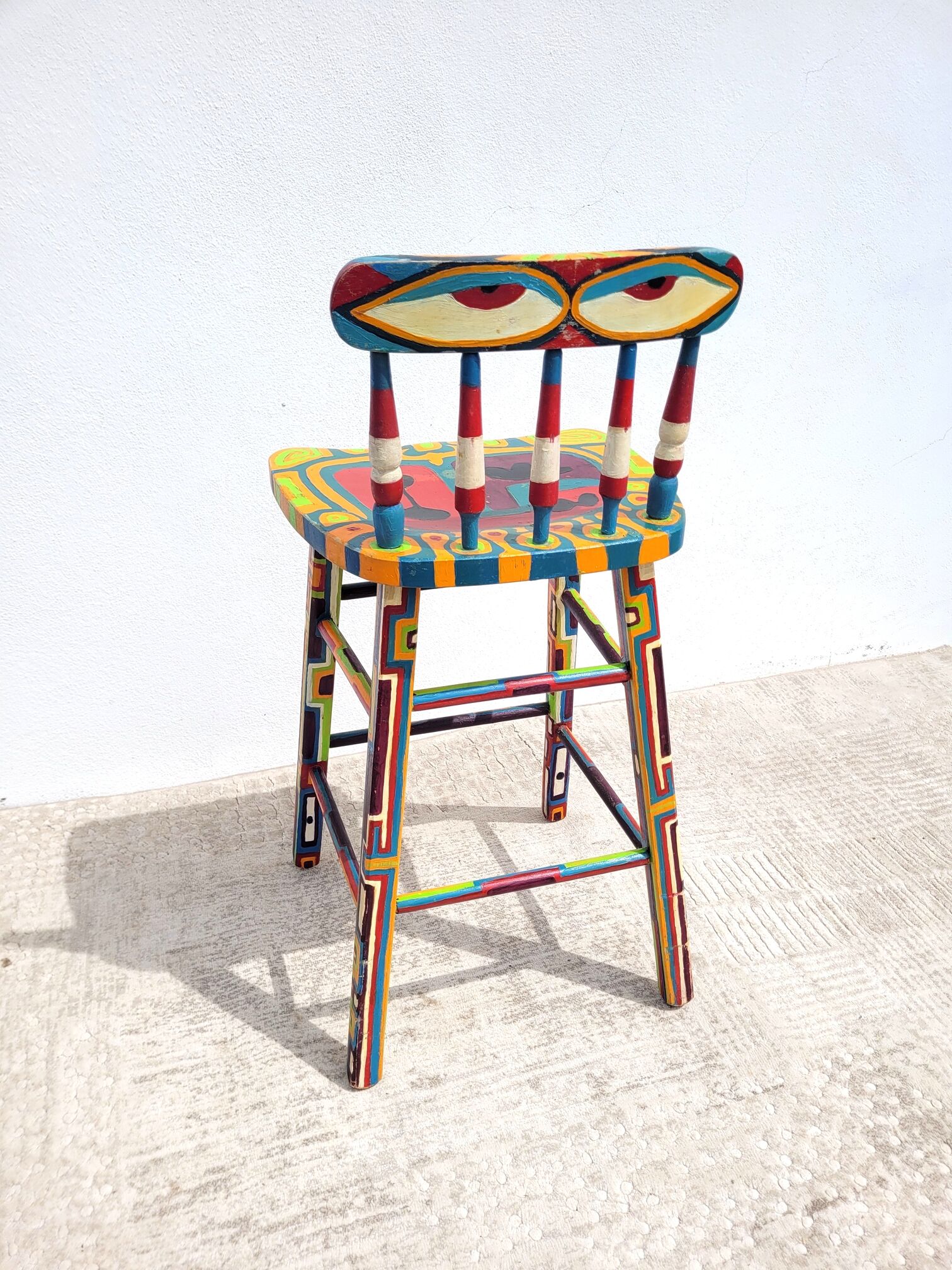 Painted wooden high chair