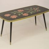 Vintage coffee table year 60 flower patterns