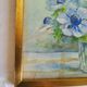 20th-century watercolor painting signed Carré-Tison, Bouquet of blue flowers