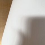 Turned wooden lamp, 2M fabric cable, cotton shade.