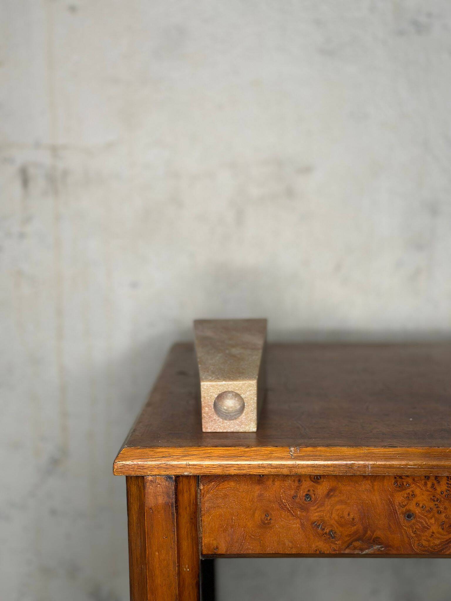 Beige stone candle holder