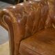 Brown leather Chesterfield sofa