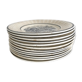 Set of 12 "Les Mois" dessert plates by Digoin Sarreguemines