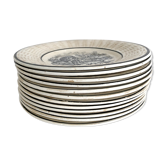 Set of 12 "Les Mois" dessert plates by Digoin Sarreguemines
