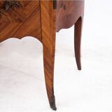 Chest of drawers with intarsia and marble top, France, circa 1880.