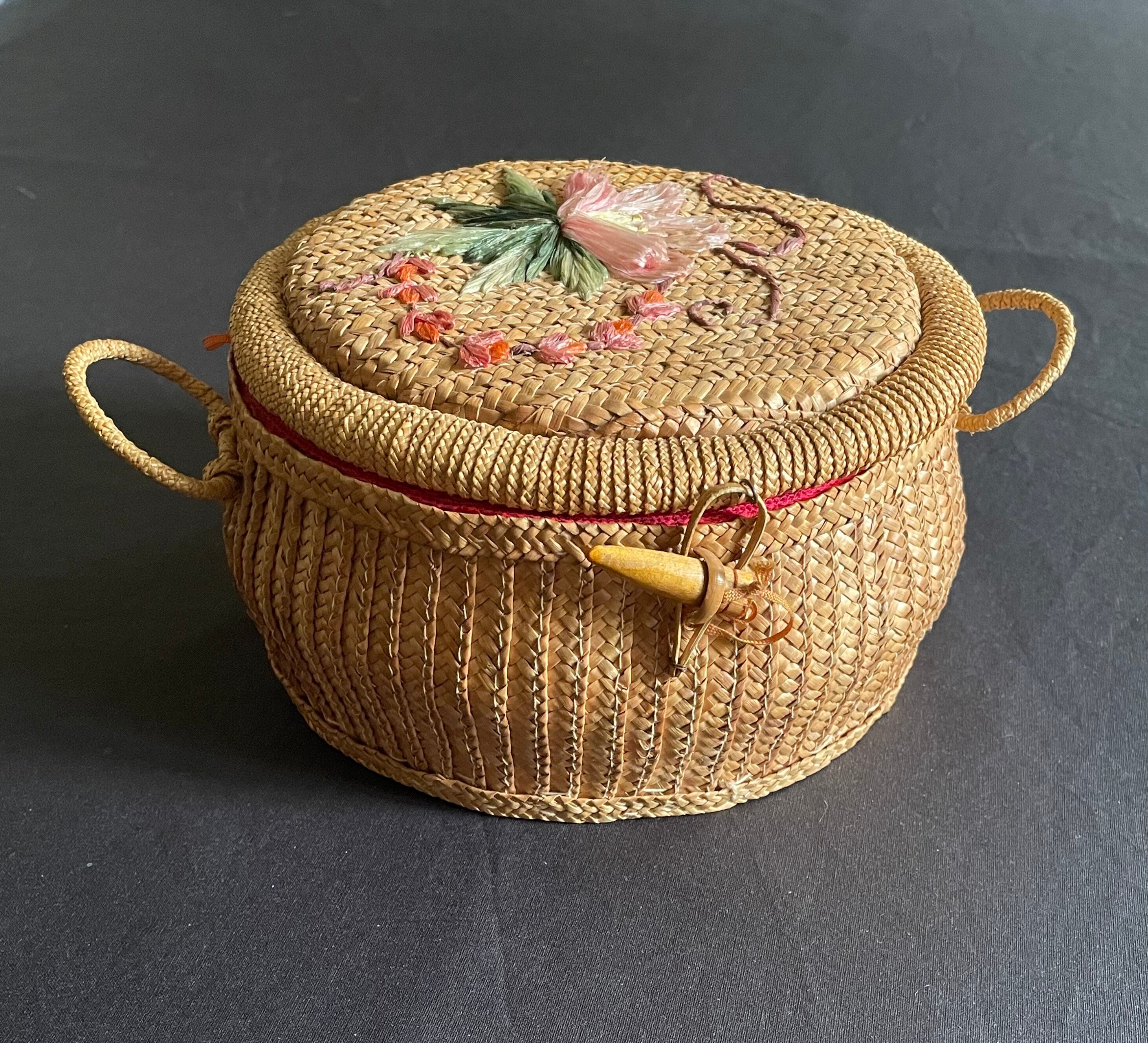 Panier en paille colorée - Canada