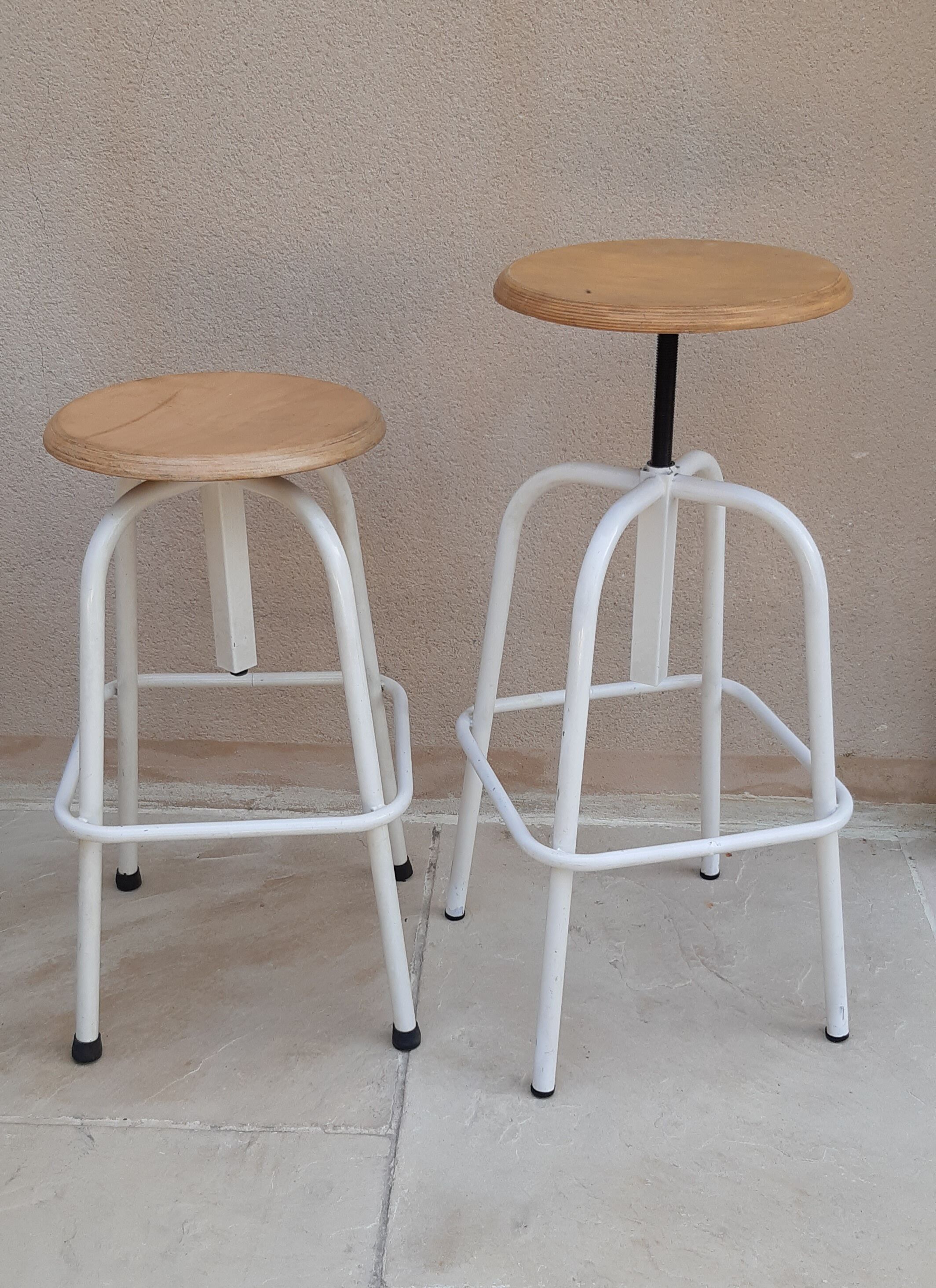Vintage industrial screw stools