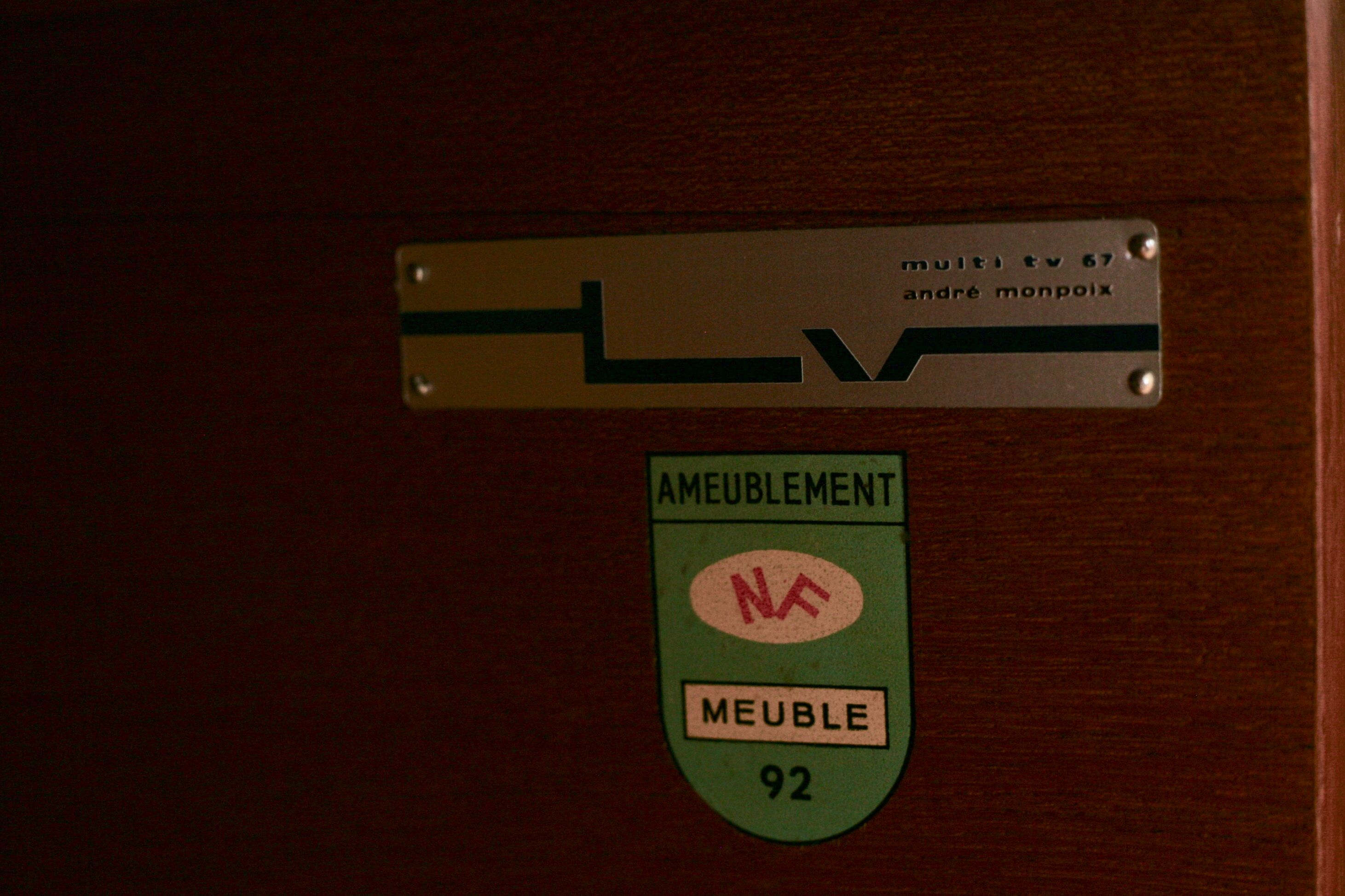 Furniture MULTI TV 67 by André Monpoix, edition MEUBLES TV, France, circa 1960