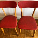 Pair of red bistro chairs