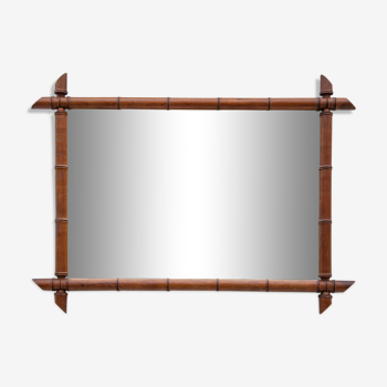 Miroir vintage, miroir bois, miroir bambou imitation, miroir mural, décoration intérieur, home decor