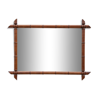 Miroir vintage, miroir bois, miroir bambou imitation, miroir mural, décoration intérieur, home decor