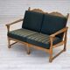 1970s, Scandinavian 2-seater sofa, furniture wool, solid oak wood.
