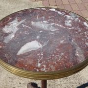 Authentic table pedestal table bistro "Parisienne" cast iron and sour marble