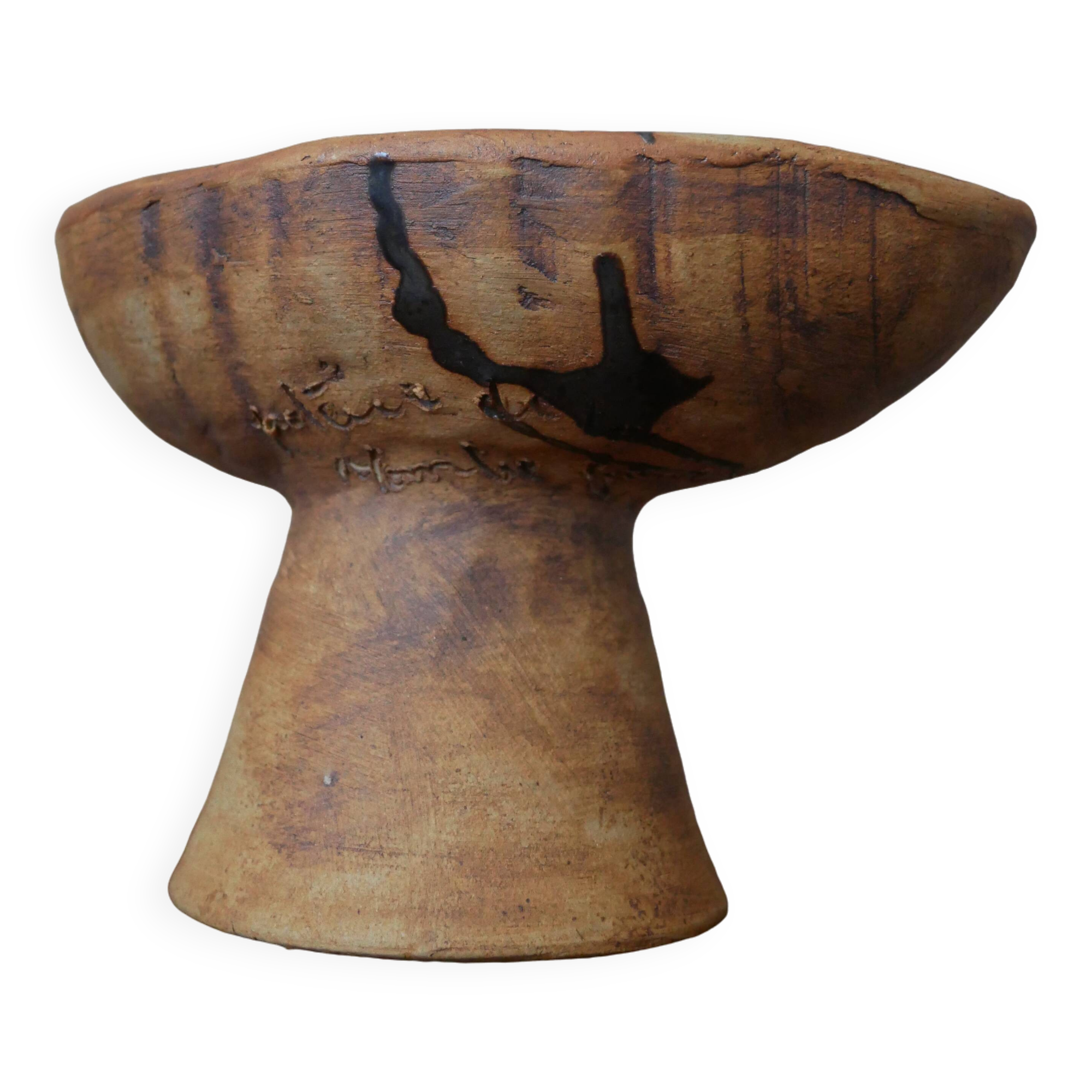 Pottery of the Dove made in France artisanal ceramic raku japandi wabi-sabi empty pocket bowl