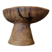 Pottery of the Dove made in France artisanal ceramic raku japandi wabi-sabi empty pocket bowl