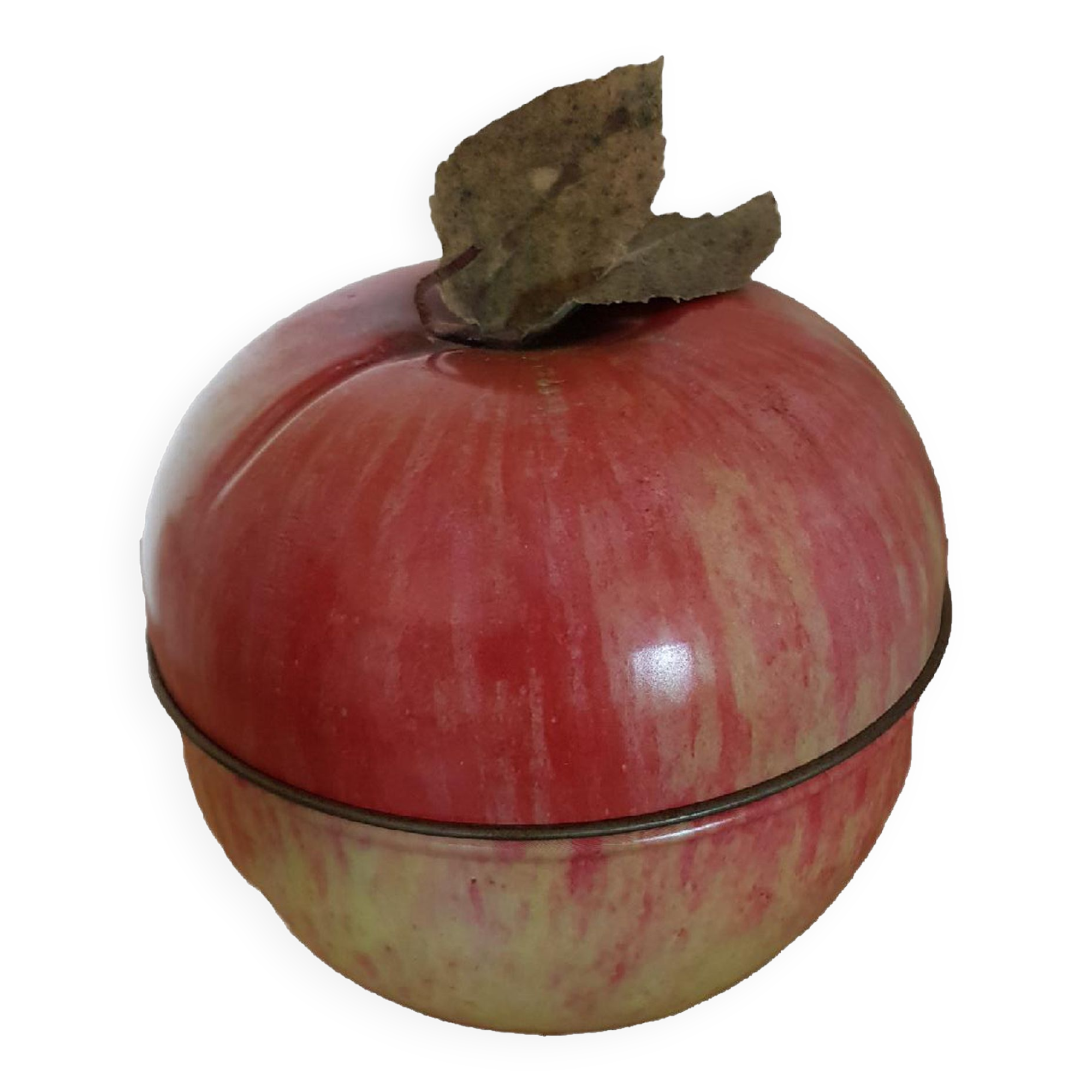 Metal box in the shape of apple Original Vintage 9