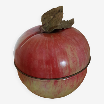 Boite en métal en forme de pomme Original Vintage 9
