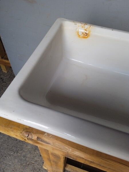 Old washbasin enamelled ceramic school sink ep 1960