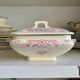 Creil & Montereau square vegetable tureen in ironware, "Centaurée" service