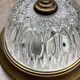 Ceiling light in brass and old molded glass
