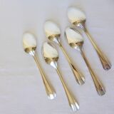 5 Christofle Art Deco Style Silver Plated Soup Spoons 2106257