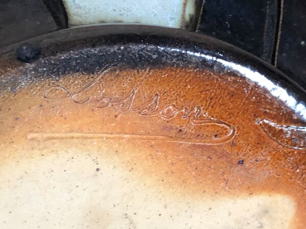 Cruche tourné main en grès ''Losson'' signée 1970