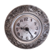 Repelled pewter wall clock floral decoration