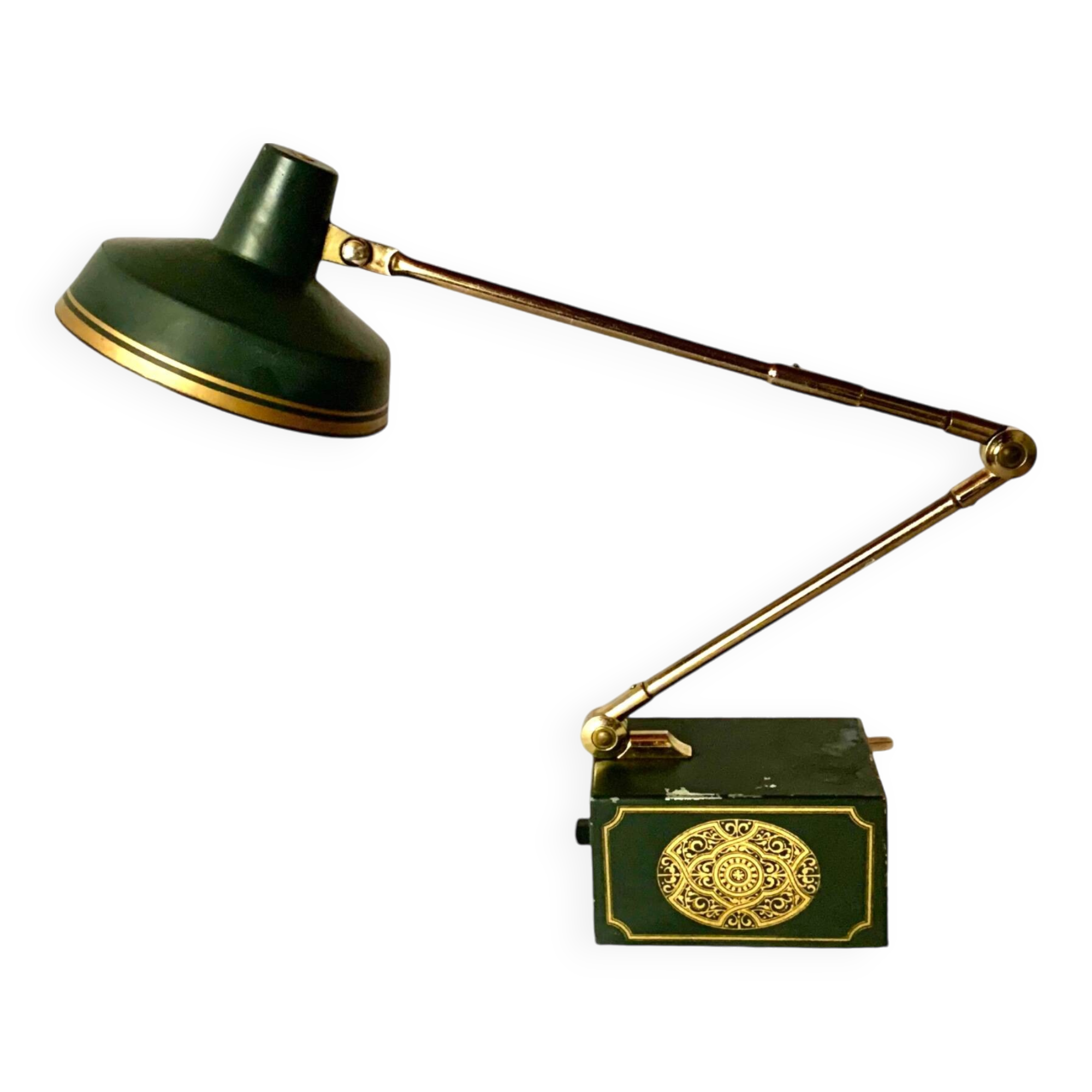 Vintage Tensor desk lamp in black metal and brass