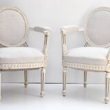 Anciens fauteuils suédois Gustaviens du 19ème siècle