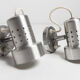 Pair of modernist wall lights in aluminum 1970