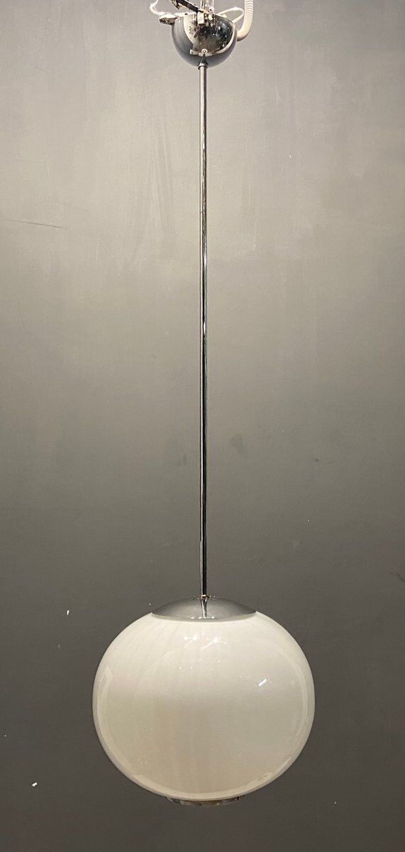 Mid-Century Italian Murano Glass Pendant Lamps by Paolo Venini, Set of 2