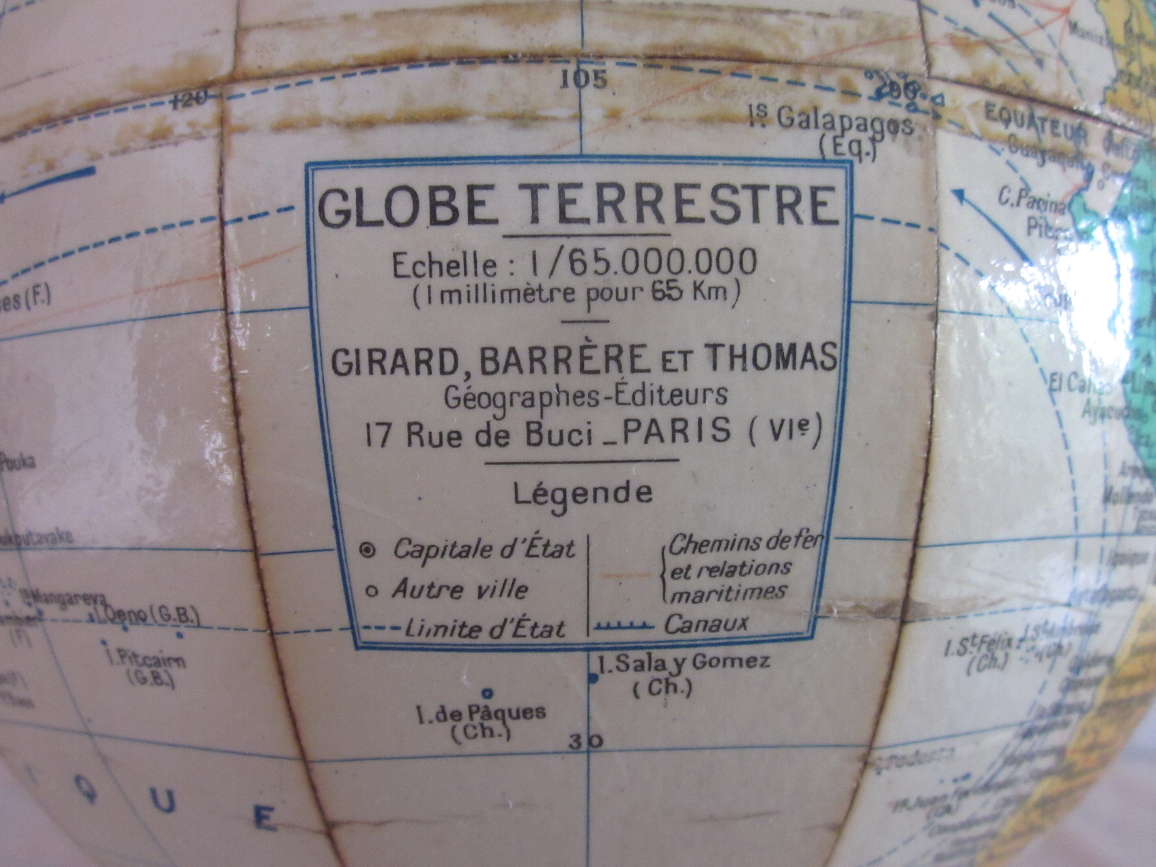 Mappemonde des années 30-40