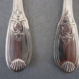 Silver metal salad cutlery, silver