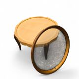 Louis XV round coffee table with removable glass top