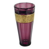Amethyst crystal glass vase Art Deco Ludwig Moser, Fipop series, Karlsbad, 1920s