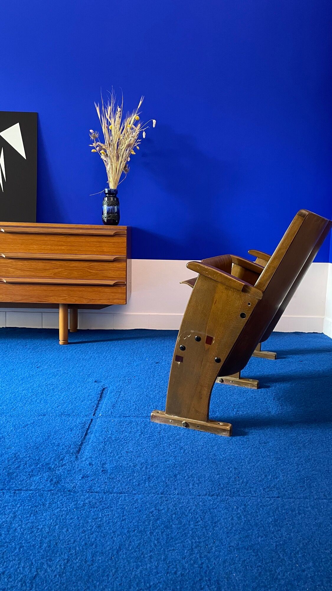 Theater chairs of the 60s in wood of czech origin