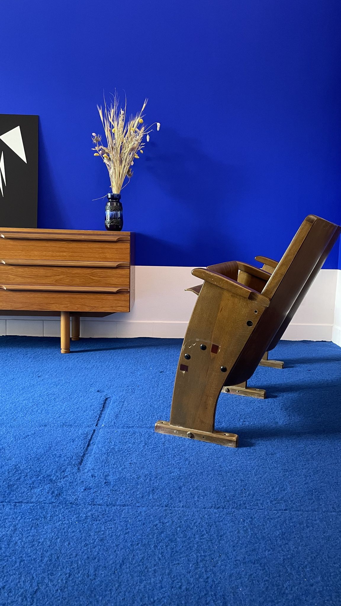 Theater chairs of the 60s in wood of czech origin