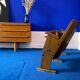 Theater chairs of the 60s in wood of czech origin
