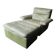 Fauteuil et pouf en cuir patchwork vert olive par Laauser, années 1970