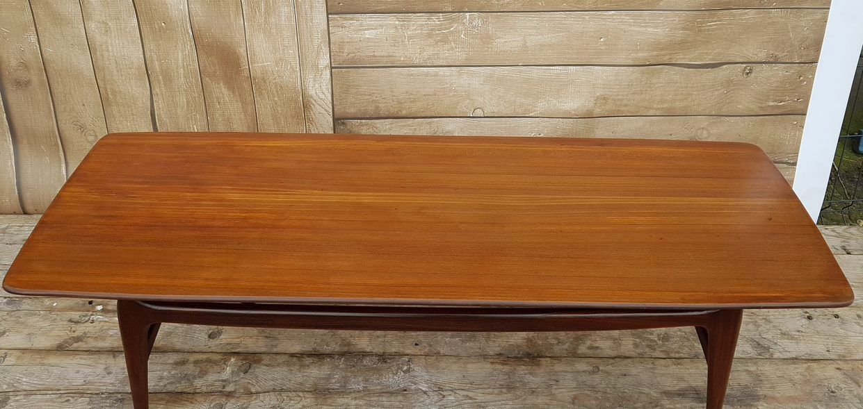 Teak coffee table by Louis van Teeffelen for WéBé, 1950s