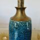 Blue and bronze crackle ceramic lamp