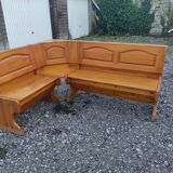Old corner bench chest wood vintage pine