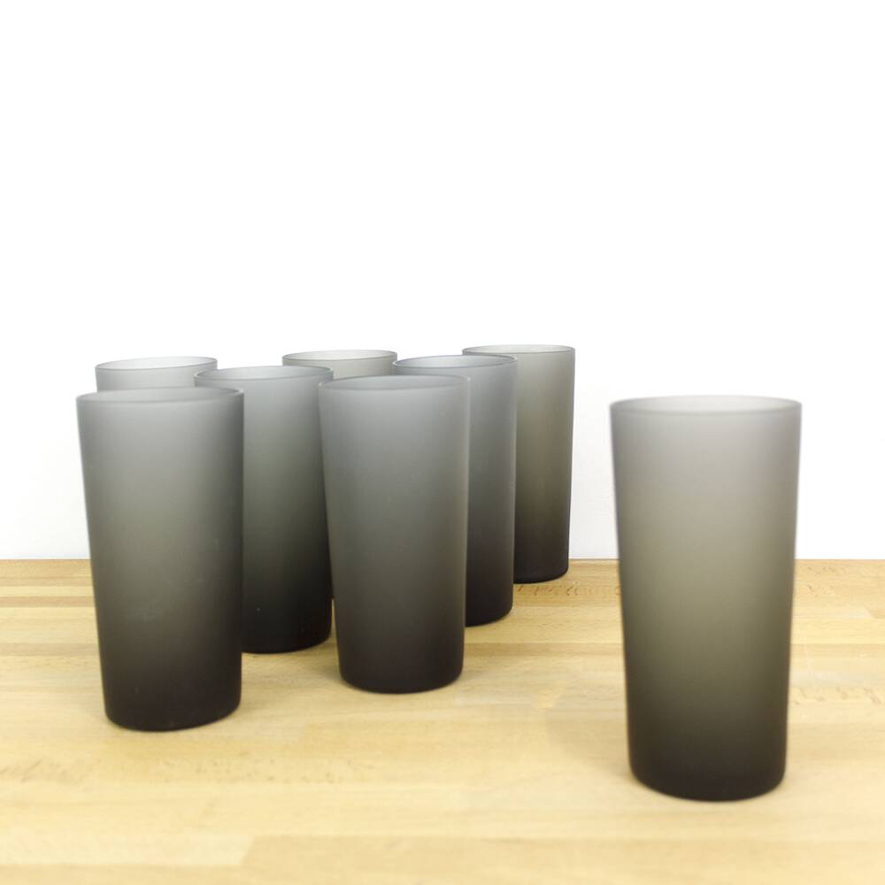 Vintage Matte Black Highball Glasses