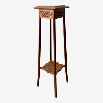 Wooden harness with red marble top veined with white in the art deco style XXth century