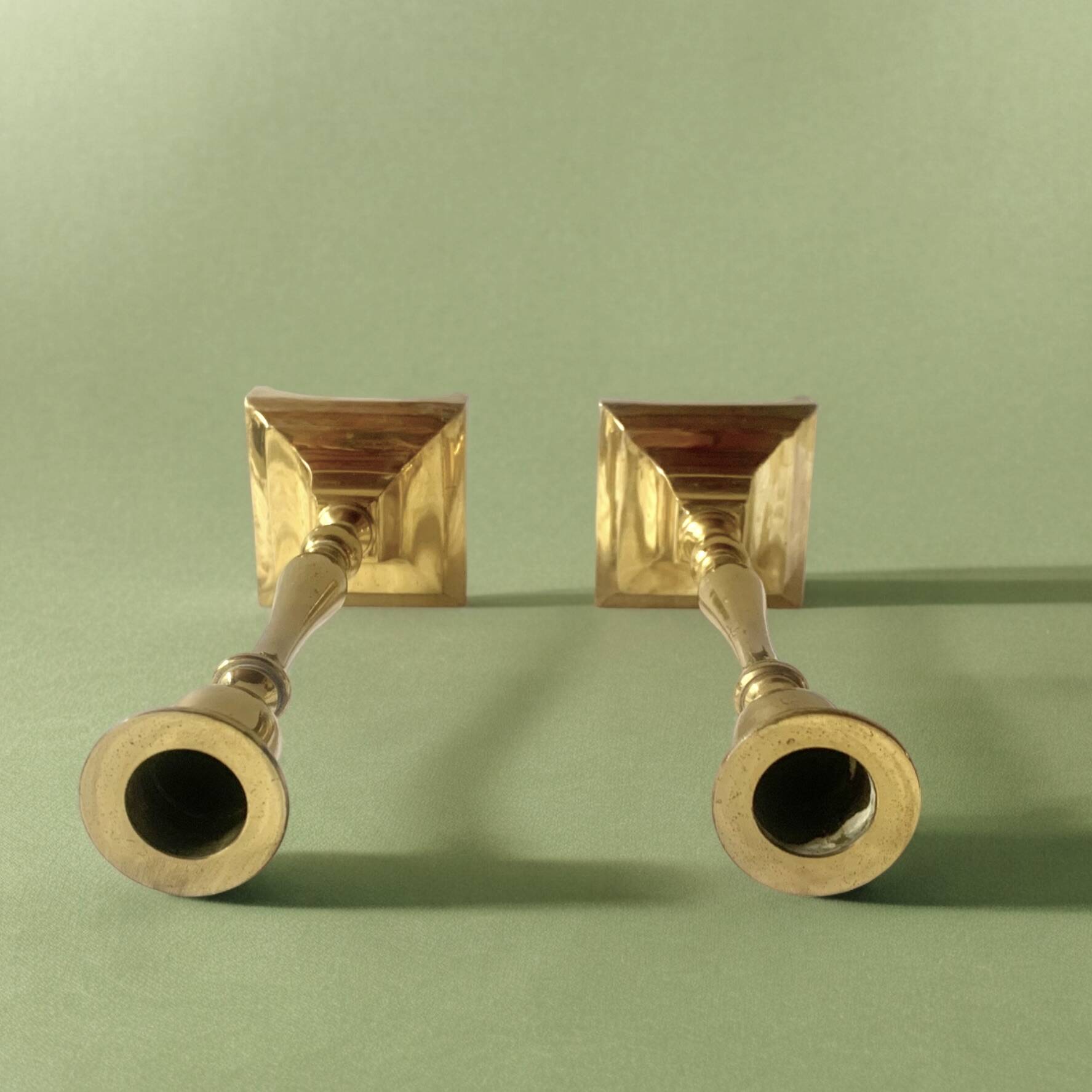 Pair of antique brass candlesticks