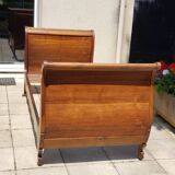 Lit bateau style louis-Phillipe noyer massif