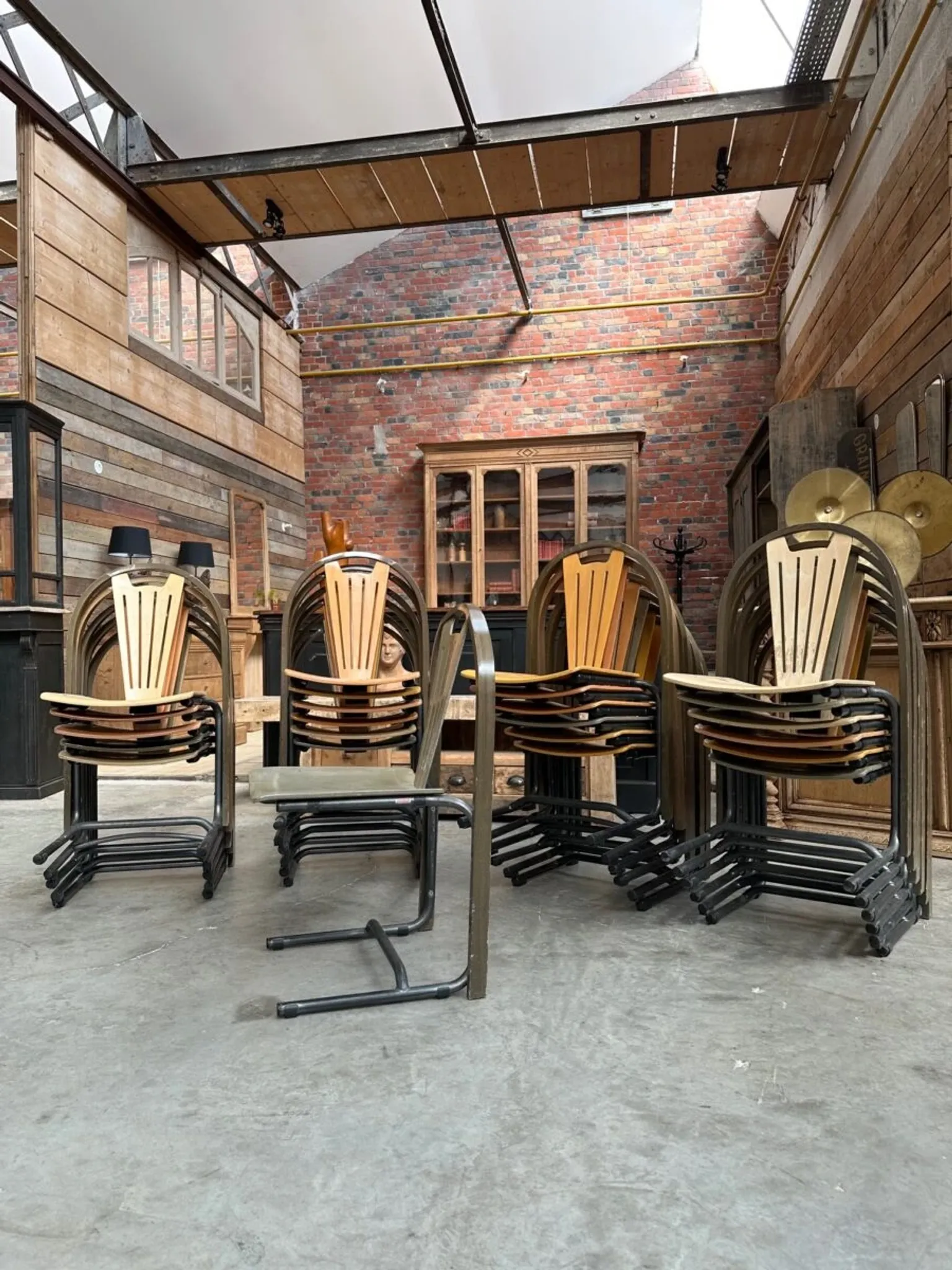 Set of 18 Baumann chairs from the 80s.