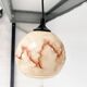 Round vintage ceiling lamp with marble pattern, 1960s