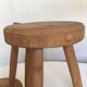 Pair of tripod stools of farm in raw Elm